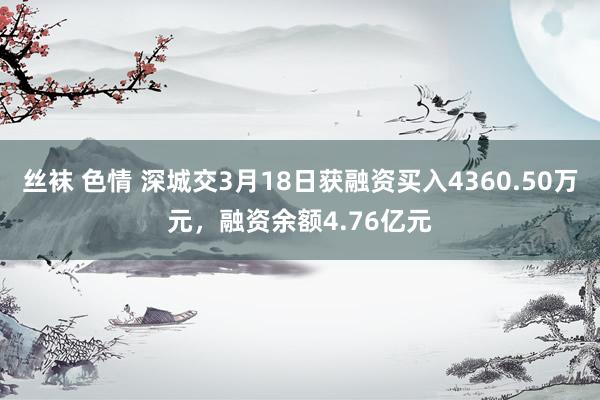 丝袜 色情 深城交3月18日获融资买入4360.50万元，融资余额4.76亿元