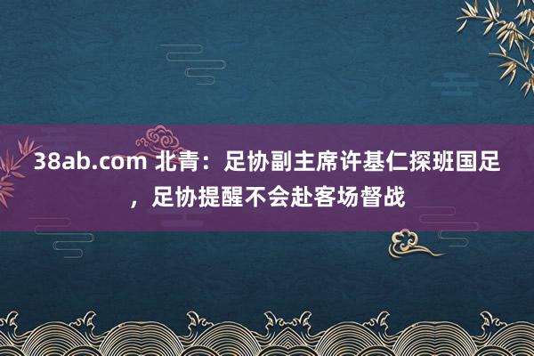 38ab.com 北青：足协副主席许基仁探班国足，足协提醒不会赴客场督战