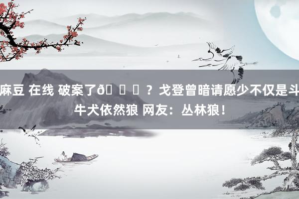 麻豆 在线 破案了😂？戈登曾暗请愿少不仅是斗牛犬依然狼 网友：丛林狼！